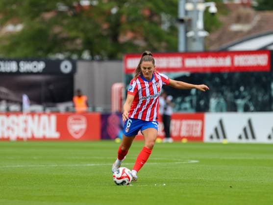 Borenhamwood, London, England, 4th September 2024: Vilde Boe Risa (6 Atletico Madrid) during the UEFA Champions League Round 1 match between Atlectio Madrid and Rosenborg BK Kvinner on Wednesday 4th September 2024 at Meadow Park Stadium, Borenhamwood, London, England. (Claire Jeffrey SPP) Copyright: xClairexJeffrey SPPx spp-en-ClJe-CJ-SPP-FOOTBALL-ATLvROS009