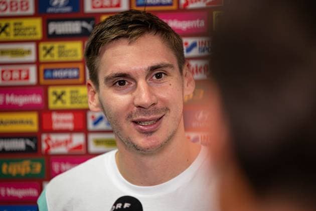SOCCER - OEFB, PK KLAGENFURT,AUSTRIA,04.SEP.24 - SOCCER - OEFB, Oesterreichischer Fussball-Bund, press conference, PK, Pressekonferenz Image shows Maximilian Woeber (AUT).  GEPAxpictures xMatthiasxTrinkl