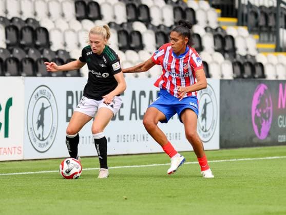 Borenhamwood, London, England, 4th September 2024: Gaby Garcia (8 Atletico Madrid) during the UEFA Champions League Round 1 match between Atlectio Madrid and Rosenborg BK Kvinner on Wednesday 4th September 2024 at Meadow Park Stadium, Borenhamwood, London, England. (Claire Jeffrey SPP) Copyright: xClairexJeffrey SPPx spp-en-ClJe-CJ-SPP-FOOTBALL-ATLvROS025