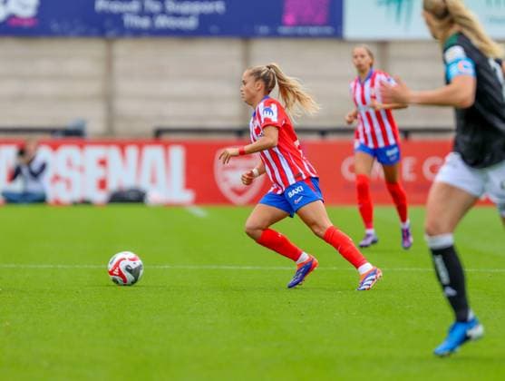 Borenhamwood, London, England, 4th September 2024: Andrea Medina (20 Atletico Madrid) during the UEFA Champions League Round 1 match between Atlectio Madrid and Rosenborg BK Kvinner on Wednesday 4th September 2024 at Meadow Park Stadium, Borenhamwood, London, England. (Claire Jeffrey SPP) Copyright: xClairexJeffrey SPPx spp-en-ClJe-CJ-SPP-FOOTBALL-ATLvROS028