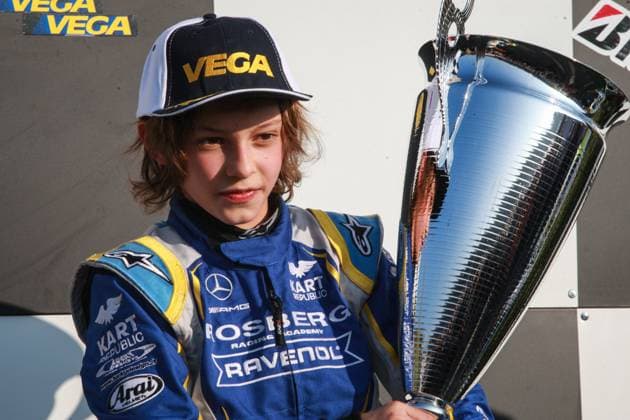 Andrea Kimi Antonelli (ita), KR-Iame, podium, portrait during the 2019 Karting Winter Cup OK-Junior at Lonato, Italy on February 17th - F1 - ANDREA KIMI ANTONELLI - KARTING DPPI Panoramic  Antonelli.Juniors_Winter.Cup817