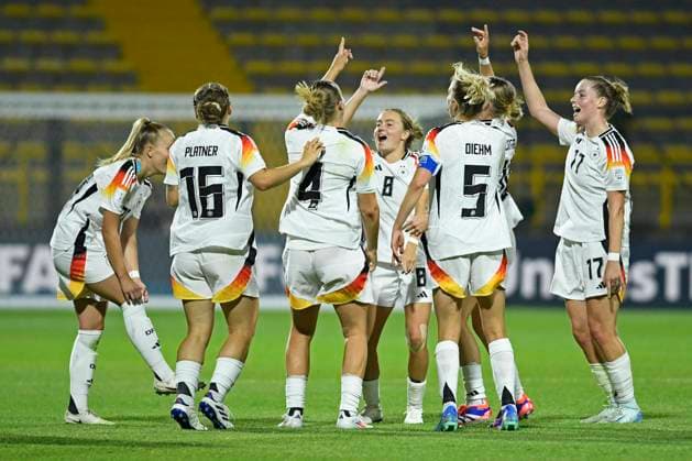 Estadio Metropolitano de Techo Players from Germany celebrate the victory after the match between Germany and Nigeria, for the 2nd round of group D of the FIFA U-20 Women s World Cup Colombia 2024, at the Estadio Metropolitano de Techo, this Wednesday 04. 30761 (Julian Medina SPP) Copyright: xJulianxMedinax xSPPx spp-en-JuMe-_DSC9705