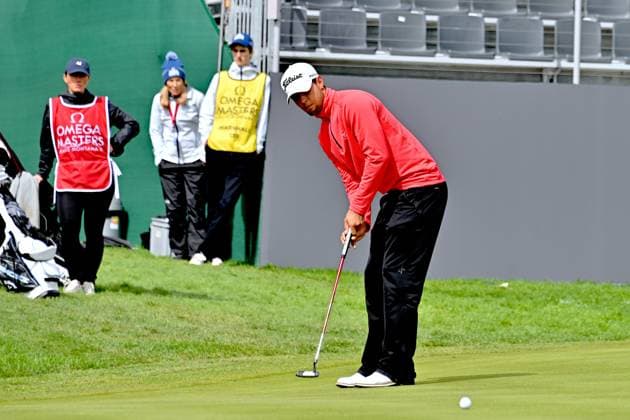 Crans-Montana, 05.09.2024, Golf - Omega European Masters, Nicola Gerhardsen (SUI) Hole 18 (Dubuis Frederic Imago Images)