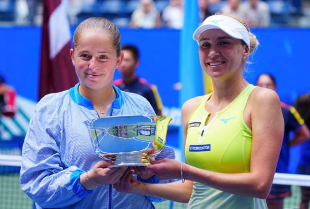 Sport Themen der Woche KW36 Sport Bilder des Tages Jelena Ostapenko and Lyudmyla Kichenok celebrate their victory in the Women s Doubles Final US Open Championships 2024, Day Twelve, Flushing Meadows, New York, USA - 06 Sep 2024  Copyright: xJavierxGarcia Shutterstockx 14690922g