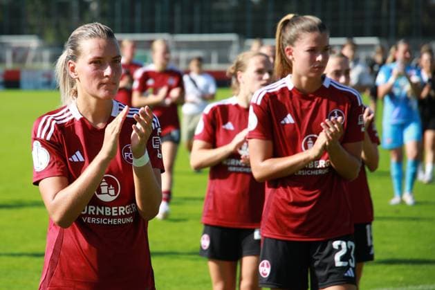 07.09.2024 - Fussball - Saison 2024 2025 - DFB-Pokal Frauen : 1. FC Nürnberg FCN ( Club Clubfrauen ) - SC Freiburg - Sportfoto Zink - xdcxdex - Medina Desic (10, 1. FC Nürnberg FCN ), Nele Bauereisen (23, 1. FC Nürnberg FCN )