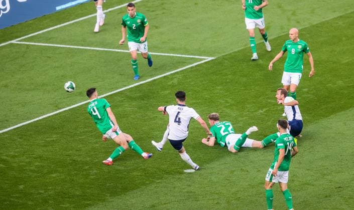 UEFA Nations League Group B2, Aviva Stadium, Dublin 7 9 2024 Republic of Ireland vs England England™s Declan Rice scores the opening goal Declan Rice scores the opening goal 7 9 2024  Copyright: x INPHO BryanxKeanex BI7I7945