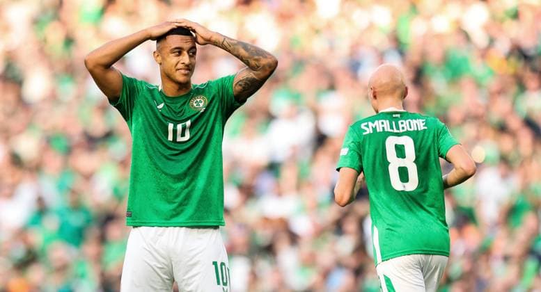 UEFA Nations League Group B2, Aviva Stadium, Dublin 7 9 2024 Republic of Ireland vs England Ireland s Adam Idah reacts to a missed chance Adam Idah reacts to a missed chance 7 9 2024  Copyright: x INPHO RyanxByrnex RB1_1550