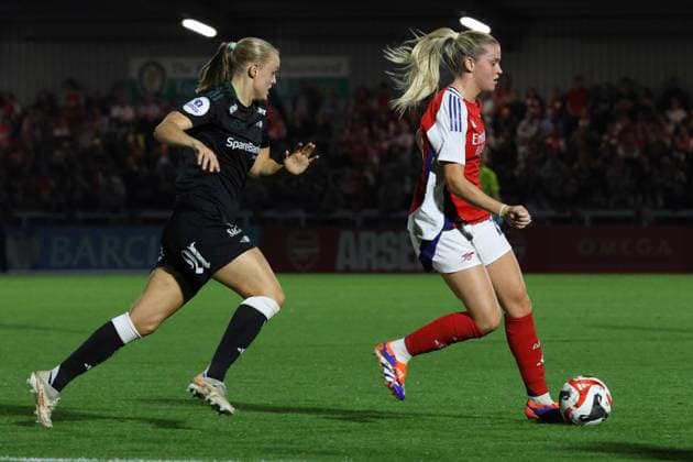 Meadow Park, England, September 7th, 2024: Alessia Russo (23 Arsenal) during the UEFA Champions League Round 1 match between Arsenal and Rosenborg at Meadow Park Stadium, Borehamwood, London, England on Saturday 7th September 2024. (Bettina Weissensteiner SPP) Copyright: xBettinaxWeissensteinerx xSPPx spp-en-BeWeSp-D02A8167