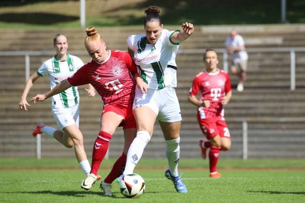 Mönchengladbach, Deutschland 08. September 2024: DFB Pokal - Frauen - 2024 2025 - Borussia Mönchengladbach vs. 1. FC Köln Im Bild: v. li. im Zweikampf Flaka Aslanaj (Borussia Mönchengladbach) und Laura Vogt (1. FC Köln) DFB regulations prohibit any use of photographs as image sequences and or quasi-video Grenzlandstadion Nordrhein Westfalen Copyright: xFotostandx xVanxderxVeldenx