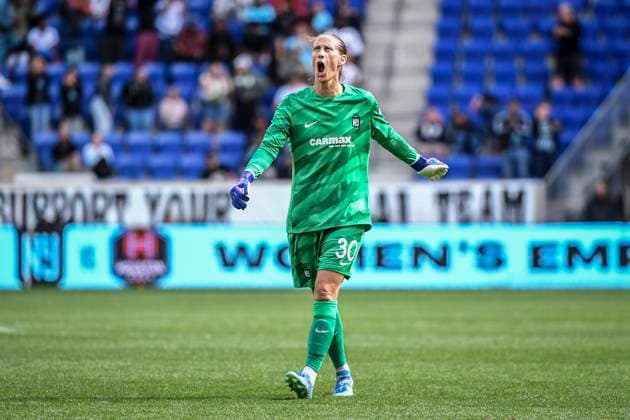 Bilder des Jahres 2024, Sport 09 September Sport Themen der Woche KW36 Sport Bilder des Tages Harrison, United States, September 8, 2024: Ann-Katrin Berger (30 Gotham FC) celebrates the game winning goal during the National Women™s Soccer League match between Gotham FC and Houston Dash at Red Bull Arena in Harrison, NJ United States (EDITORIAL USAGE ONLY). (Rebekah Wynkoop SPP)  Copyright: xRebekahxWynkoopx xSPPx spp-en-ReWySp-D52_5641_1