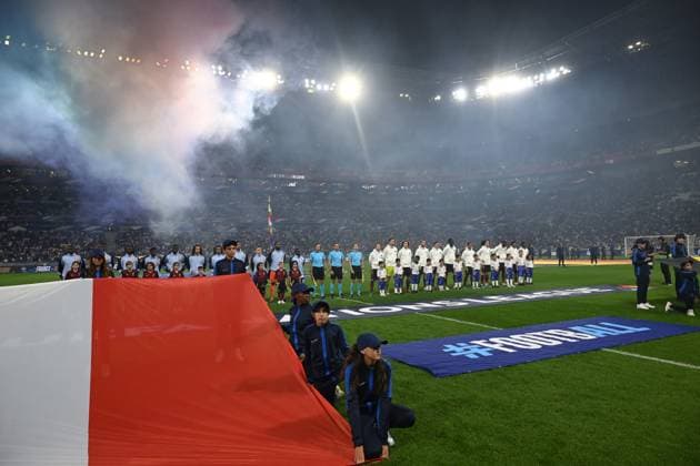 Les équipes (france) vs (belgique) FOOTBALL: France vs Belgique - Ligue des Nations - 09 09 2024 FredericChambert Panoramic 