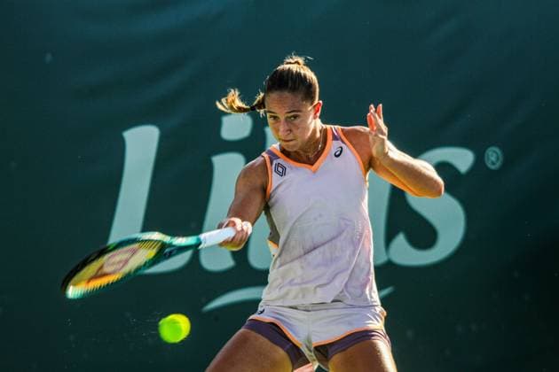 September 9, 2024, Monastir, Tunisia: Monastir, Tunisia. 09 September 2024. Parry Diane of France plays against Bechri Chiraz of Tunisia during the Jasmin Open in Monastir, Tunisia. The women s professional tennis tournament takes place at the Magic Hotel Skanes in Monastir between 9 and 15 September 2024. Monastir Tunisia - ZUMAd99_ 0760791423st Copyright: xHasanxMradx