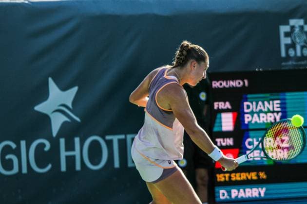September 9, 2024, Monastir, Tunisia: Monastir, Tunisia. 09 September 2024. Parry Diane of France plays against Bechri Chiraz of Tunisia during the Jasmin Open in Monastir, Tunisia. The women s professional tennis tournament takes place at the Magic Hotel Skanes in Monastir between 9 and 15 September 2024. Monastir Tunisia - ZUMAd99_ 0760791428st Copyright: xHasanxMradx