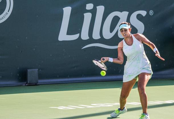September 9, 2024, Monastir, Tunisia: Monastir, Tunisia. 09 September 2024. Bechri Chiraz of Tunisia plays against Parry Diane of France during the Jasmin Open in Monastir, Tunisia. The women s professional tennis tournament takes place at the Magic Hotel Skanes in Monastir between 9 and 15 September 2024 Monastir Tunisia - ZUMAd99_ 0760792414st Copyright: xHasanxMradx