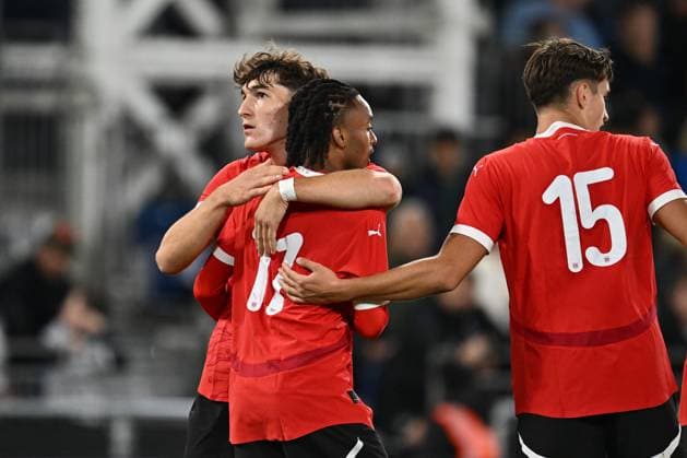 LUTON, ENGLAND - SEPTEMBER 09: Thierno Ballo of Austria celebrate after scoring a goal during the U21, U 21 International Friendly, Länderspiel, Nationalmannschaft match between England and Austria at Kenilworth Road on September 09, 2024 in Luton, England. Photo Sebastian Frej England v Austria - U21 International Friendly Copyright: xSebastianxFrejx