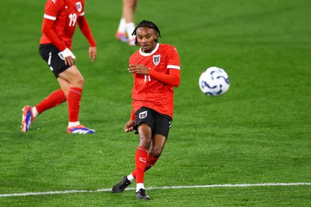 England v Austria U21, U 21 09 September 2024, Luton - International Friendly, Länderspiel, Nationalmannschaft Football - England v Austria U21 - Thierno Ballo of Austria scores their first goal - Photo: Jacques Feeney Offside. Luton UK Copyright: xJacquesxFeeneyx xOffsidexOffside