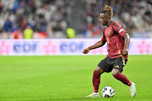 240909 UEFA NATIONS LEAGUE A2 - D2 FRANCE VS BELGIUM Jeremy Doku (10) of Belgium pictured during a soccer game between the national teams of France, called les Bleus and Belgium, called the Red Devils in the Second game in group A2 in the UEFA Nations League , on Monday 9 September 2024 in Lyon , France . photo isosport David Catry LYON FRANCE  Copyright: xx 479982