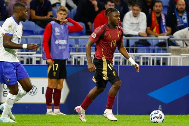 France v Belgium - UEFA Nations League LYON, FRANCE - SEPTEMBER 09 : Bakayoko Johan forward of Belgium in action during the UEFA Nations League match in group A2 between France and Belgium on September 9, 2024 in Lyon, France, 09 09 2024 Lyon France  Copyright: xJanxDexMeuleneirx