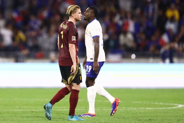 France v Belgium - UEFA Nations League LYON, FRANCE - SEPTEMBER 09 : De Bruyne Kevin forward of Belgium during the UEFA Nations League match in group A2 between France and Belgium on September 9, 2024 in Lyon, France, 09 09 2024 Lyon France  Copyright: xTomasxSiskx