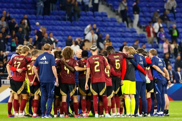 France v Belgium - UEFA Nations League LYON, FRANCE - SEPTEMBER 09 : General view of Team Belgium during the UEFA Nations League match in group A2 between France and Belgium on September 9, 2024 in Lyon, France, 09 09 2024 Lyon France  Copyright: xJanxDexMeuleneirx