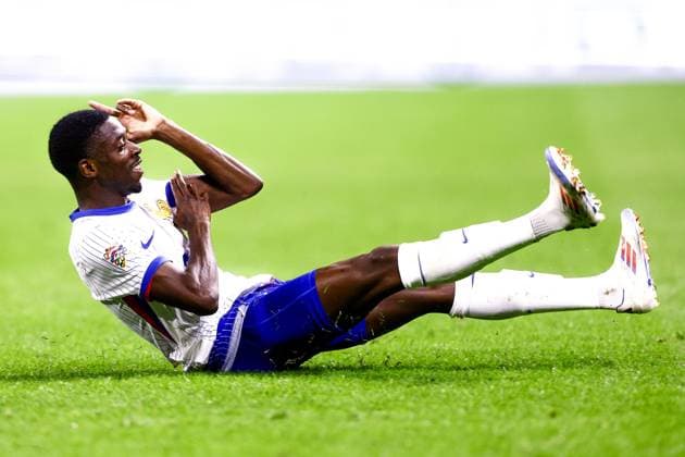 France v Belgium - UEFA Nations League LYON, FRANCE - SEPTEMBER 09 : Dembele Ousmane forward of France celebrates after scoring a goal to make it 2-0 during the UEFA Nations League match in group A2 between France and Belgium on September 9, 2024 in Lyon, France, 09 09 2024  Copyright: xTomasxSiskx