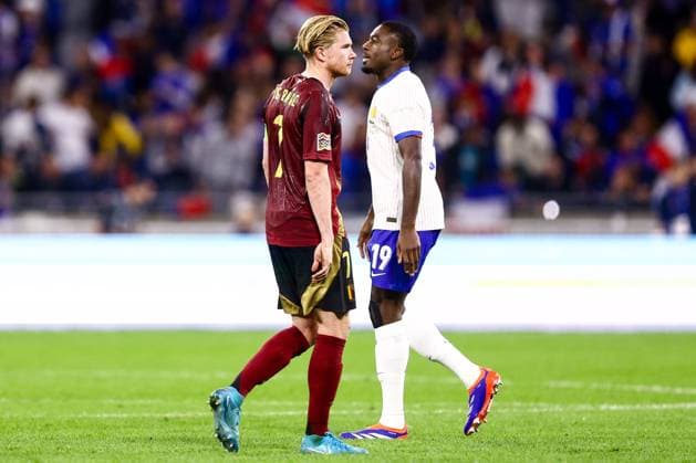 France v Belgium - UEFA Nations League LYON, FRANCE - SEPTEMBER 09 : De Bruyne Kevin forward of Belgium looks dejected after losing the UEFA Nations League match in group A2 between France and Belgium on September 9, 2024 in Lyon, France, 09 09 2024  Copyright: xTomasxSiskx