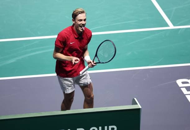 Denis Shapovalov of Canada celebrates Davis Cup Group Stage Finals 2024, Day One, AO Arena, Manchester, UK - 10 Sep 2024  Copyright: xEllaxLing Shutterstockx 14707252z
