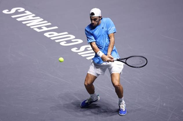 Francisco Cerundolo of Argentina in action Davis Cup Group Stage Finals 2024, Day One, AO Arena, Manchester, UK - 10 Sep 2024  Copyright: xEllaxLing Shutterstockx 14707252av