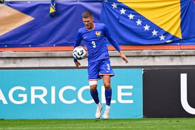 Quentin Merlin ( 3 - France ) during the European U21, U 21 Championship 2025 match between France and Bosnia and Herzegovina at MMArena on September 10, 2024 in Le Mans, France. ( Photo by federico pestellini panoramic ) - FOOTBALL : France vs Bosnie Espoirs - Le Mans - 10 09 2024 FedericoPestellini Panoramic 