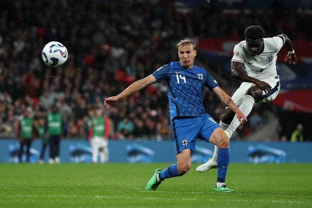 England v Finland England s Bukayo Saka attempts a shot at goal during the England v Finland Nations League Round 1 match at Wembley Stadium, London, England, United Kingdom on 10 September 2024 Editorial use only. All images are copyright Every Second Media Limited. No images may be reproduced without prior permission. Copyright: xIMAGO EveryxSecondxMediax ESM-1122-0016