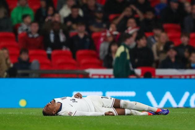 UEFA Nations League - League B - Group 2 England v Finland Ezri Konsa of England is down with an injury during the UEFA Nations League - League B - Group 2 England v Finland at Wembley Stadium, London, United Kingdom, 10th September 2024 (Photo by Gareth Evans News Images) Copyright: xGarethxEvans NewsxImagesx