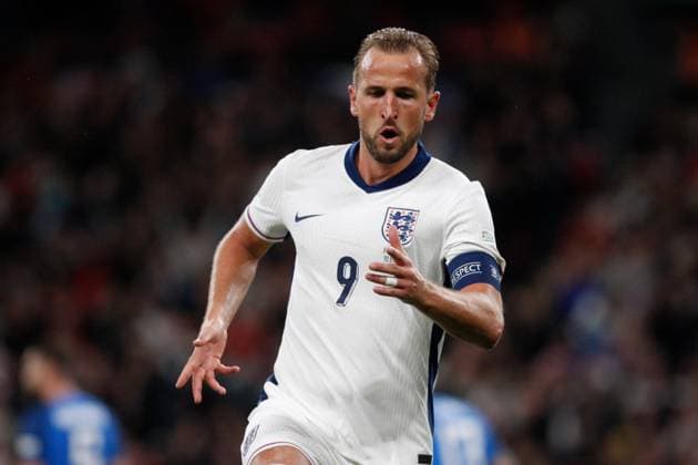 Harry Kane of England celebrates as he scores his second of the night on his 100th England Cap England v Finland, Football, UEFA Nations League, Wembley Stadium, Wembley, London, UK - 10 09 2024 Editorial use only  Copyright: xAnthonyxHanc Shutterstockx 14710566i