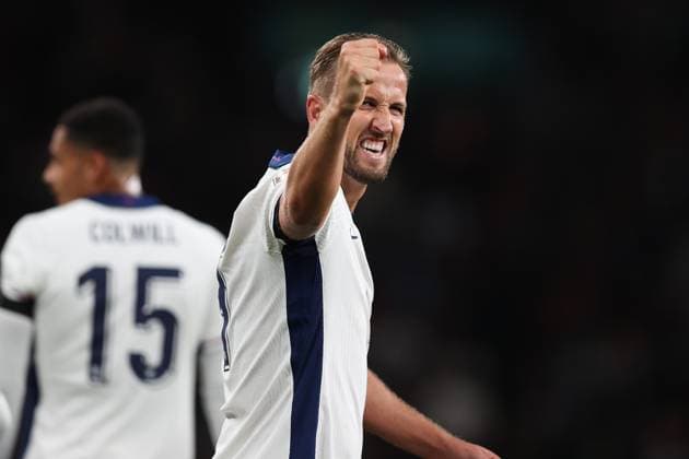 England v Finland UEFA Nations League 10 September 2024 Wembley - UEFA Nations League - England v Finland - Harry Kane of England celebrates his second goal. (Photo by Mark Leech). London UK Copyright: xMarkxLeechxOffside