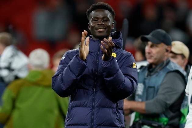 England v Finland - UEFA Nations League 2024 25 League B Group B2 Bukayo Saka of England applauds the fans after the UEFA Nations League 2024 25 League B Group B2 match between England and Finland at Wembley Stadium on September 10, 2024 in London, England. London Wembley Stadium England United Kingdom Copyright: xNigelxFrench Sportsphoto APLx 14047463