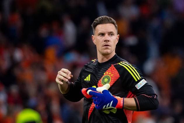 Marc-Andre ter Stegen (Deutschland, 01) ist enttauescht ueber das 2:2 Unentschieden, NED, Niederlande (NED) vs Deutschland (GER), Fussball Laenderspiel, UEFA Nations League, Liga A, Saison 2024 2025, 2. Spieltag, 10.09.2024 NED, Niederlande (NED) vs Deutschland (GER), Fussball Laenderspiel, UEFA Nations League, Saison 2024 2025, 2. Spieltag, 10.09.2024 Amsterdam Copyright: xEibner-Pressefoto Memmlerx EP_MMR