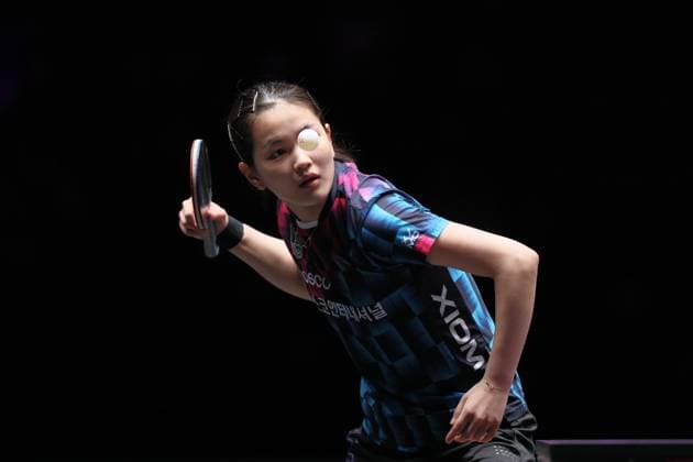 Sport Themen der Woche KW37 MACAO, CHINA - SEPTEMBER 11: Kim Nayeong of South Korea competes in the Women s Singles Round of 16 match against Sun Yingsha of China on day three of WTT Champions Macao 2024 at Macao East Asian Games Dome on September 11, 2024 in Macao, China.  Copyright: xVCGx 111517410043