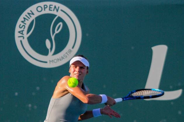 September 11, 2024, Monastir, Monastir Governorate, Tunisia: Monastir, Tunisia. 10 September 2024. Jana Fett of Croatia plays against Sara Sorribes Tormo of Spain at the Jasmin Open in Monastir, Tunisia. The women s professional tennis tournament is taking place at the Magic Hotel Skanes in Monastir between 9 and 15 September 2024 Monastir Tunisia - ZUMAd99_ 20240911_zap_d99_029 Copyright: xHasanxMradx