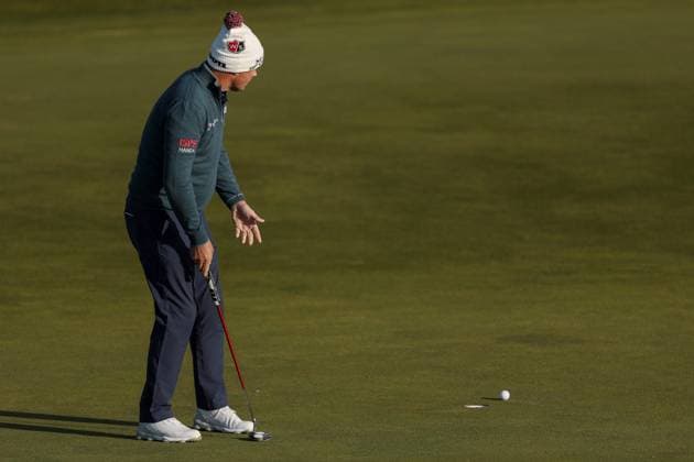 2024 Amgen Irish Open, Royal County Down, Newcastle, Northern Ireland 12 9 2024 Padraig Harrington reacts to missing his putt on the 13th Padraig Harrington reacts to missing his putt on the 13th 12 9 2024  Copyright: x INPHO BenxBradyx BB4_1712