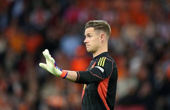 10.09.2024, Fussball UEFA Nations League 2024 25, Gruppe 3, 2. Spieltag, Niederlande - Deutschland, in der Johan Cruyff Arena Amsterdam. Torwart Marc-Andre ter Stegen (Deutschland)