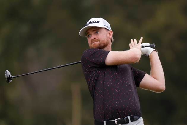 FRANKLIN, TN - SEPTEMBER 12: Danny Walker watches his tee shot on No. 9 during the first round of the Simmons Bank Open, September 12, 2024, at Vanderbilt Legends Club in Franklin, Tennessee. (Photo by Matthew Maxey Icon Sportswire) GOLF: SEP 12 Korn Ferry Tour - Simmons Bank Open EDITORIAL USE ONLY Icon240912072