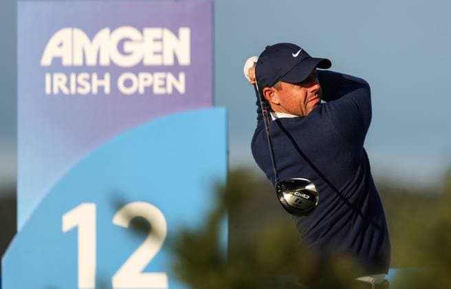 2024 Amgen Irish Open, Royal County Down, Newcastle, Northern Ireland 13 9 2024 Rory McIlroy tees off on the 12th Rory McIlroy tees off on the 12th 13 9 2024  Copyright: x INPHO BenxBradyx BB4_4842