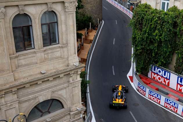 13th September 2024; Baku City Circuit, Baku, Azerbaijan; Formula 1 Azerbaijan Grand Prix 2024; Free Practice Day; Number 4 McLaren driver Lando Norris during practice 1  ActionPlus12691690 StephenxBlackberry