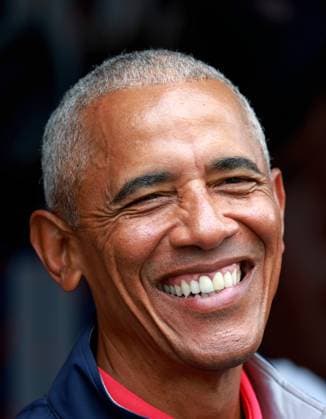 GAINESVILLE, VA - SEPTEMBER 13: Former United States president Barack Obama is at the first tee during the Friday Four Ball of the first round of the 2024 Solheim Cup on September 13, 2024, at Robert Trent Jones Golf Club at Gainesville, Virginia. (Photo by Brian Spurlock Icon Sportswire) GOLF: SEP 13 Solheim Cup EDITORIAL USE ONLY Icon24091313