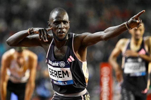 Bilder des Jahres 2024, Sport 09 September Sport Themen der Woche KW37 Sport Bilder des Tages Kenya s Amos Serem celebrates after winning the men 3000m steeple, at the 48th edition of the Memorial Van Damme athletics event in Brussels, Friday 13 September 2024. The 2024 Allianz Memorial Van Damme Diamond League meeting takes place on 13 and 14 September 2O24. TOM GOYVAERTS TomxGoyvaerts  x100588221x