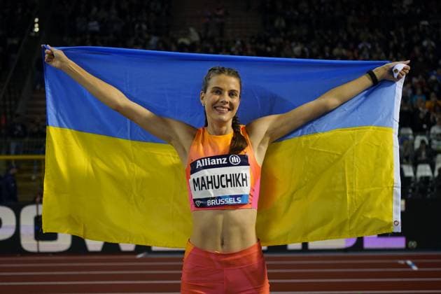 Sport Themen der Woche KW37 Bilder des Tages, Sport Leichtathletik, athletics, Wanda Diamond League Finale Brussel 2024 Allianz Memorial van Damme Boudewijnstadion, Brussel, 13.09.2024 ,Hochsprung Frauen, Yaroslav Mahuchikh Ukriane *** Athletics, athletics, Wanda Diamond League Final Brussel 2024 Allianz Memorial van Damme Boudewijnstadion, Brussel, 13 09 2024 ,High Jump Women, Yaroslav Mahuchikh Ukriane