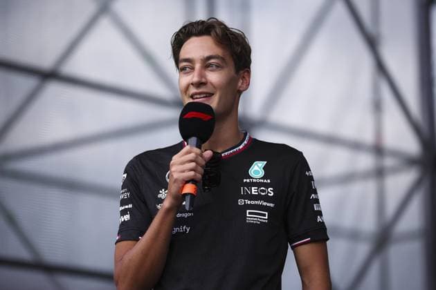 RUSSELL George (gbr), Mercedes AMG F1 Team W15, portrait during the Formula 1 Azerbaijan Grand Prix 2024, 17th round of the 2024 Formula One World Championship, WM, Weltmeisterschaft from September 13 to 15, 2024 on the Baku City Circuit, in Baku, Azerbaijan - F1 - AZERBAIJAN GRAND PRIX 2024 DPPI Panoramic  240914_R17_AZERBAIJAN_DP_EA024291