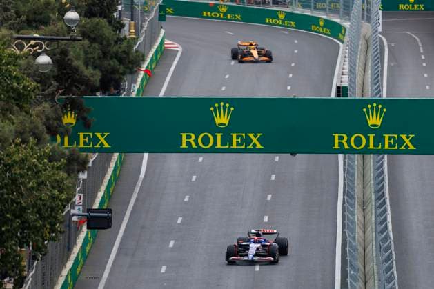 14th September 2024; Baku City Circuit, Baku, Azerbaijan; Formula 1 Azerbaijan Grand Prix 2024; Qualifying Day; Number 3 Visa Cash App RB driver Daniel Ricciardo during practice 3 at the Azerbaijan Formula 1  ActionPlus12692037 StephenxBlackberry