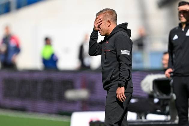 2. Bundesliga - Hannover 06 - 1. FC Kaiserslautern am 14.09.2024 in der HDI Arena in Hannover Trainer Markus Anfang (Kaiserslautern) unzufrieden, enttäuscht, enttaeuscht, niedergeschlagen.
