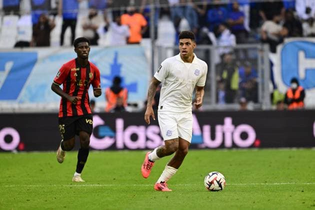 L Olympique de Marseille reçoit l OGC Nice dans le cadre de quatrième journée de Ligue 1 McDonald s à l Orange Vélodrome, le 14 septembre 2024. Luis Henrique (OM) FOOTBALL : Olympique de Marseille VS OGC Nice - Ligue 1 - 14 09 2024 WilliamCannarella Panoramic 