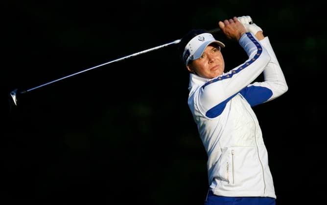 Sport Themen der Woche KW37 Sport Bilder des Tages Sept 14, 2024: Esther Henseleit of team Europe tees off on the 3rd hole during the Solheim Cup on the Robert Trent Jones golf course in Gainesville, Virginia. CSM Gainesville United States of America - ZUMAc04_ 20240914_zma_c04_054 Copyright: xJustinxCooperx